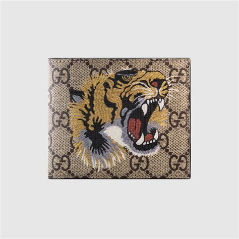 fake gucci tiger supreme wallet|gucci tiger print wallet.